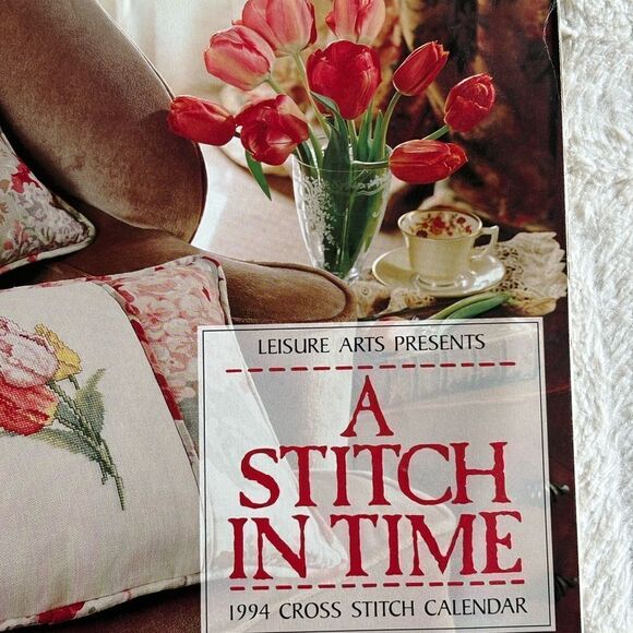 Vintage - A Stitch In Time Cross Stitch Calendar - Leisure Arts - 1994 - Picture 2 of 9